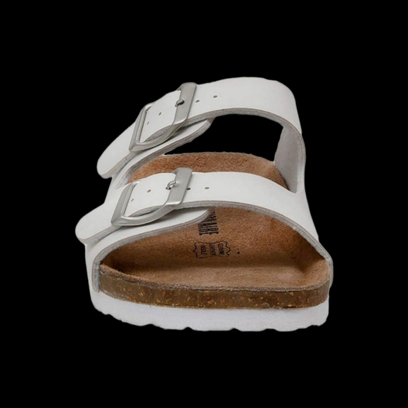 Cushionaire - SZ 6.5 White Lane Cork Footbed Sandal with Buckles - Picture 4 of 11
